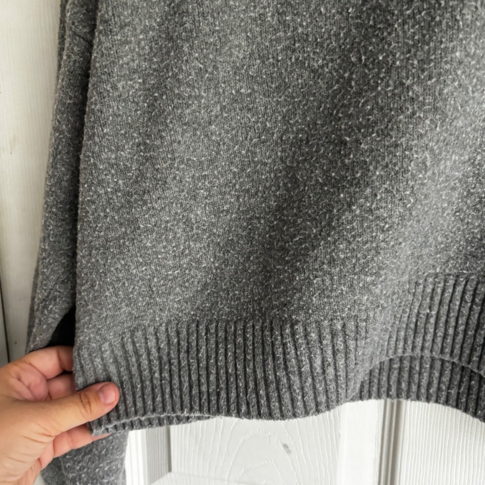 Hollister Grey Cropped Knit‎ Hoodie Bow S Cozy Women's Small Coquette Soft - Picture 4 of 6